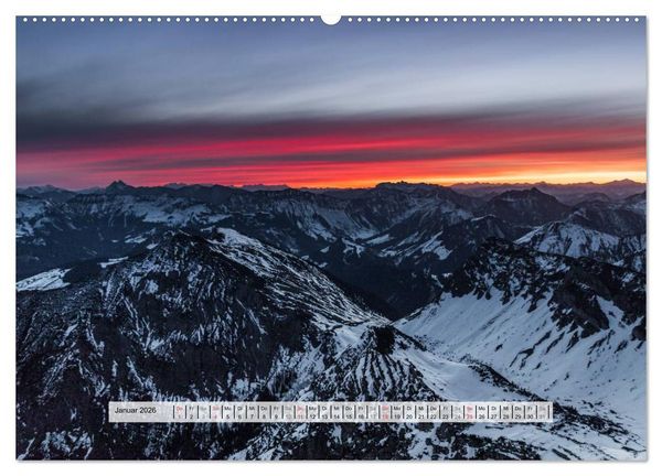 Produktbild: Berge im Licht der Sonne (hochwertiger Premium Wandkalender 2026 DIN A2 quer), Kunstdruck in Hochglanz