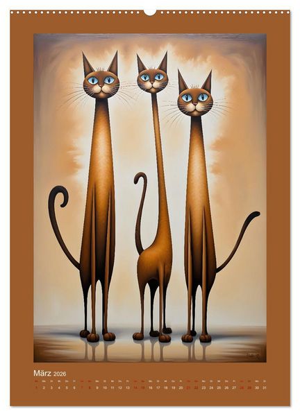 Produktbild: Buntes Katzenvolk (hochwertiger Premium Wandkalender 2026 DIN A2 hoch), Kunstdruck in Hochglanz