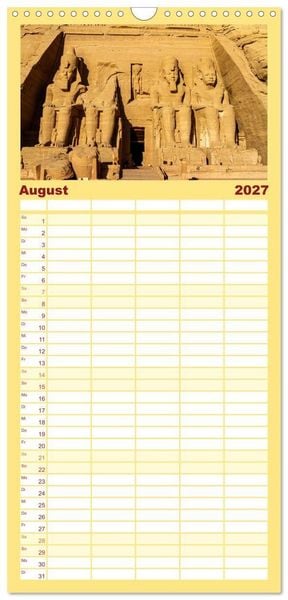Produktbild: Familienplaner 2027 - Das Erbe der Pharaonen mit 5 Spalten (Wandkalender, 21 x 45 cm) CALVENDO
