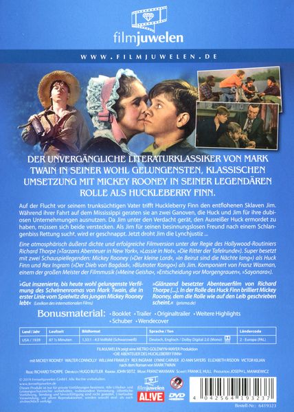 Produktbild: Die Abenteuer des Huckleberry Finn (Filmjuwelen)
