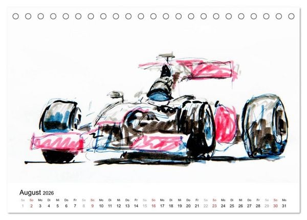 Produktbild: Illustrationen Formel 1 Rennwagen (Tischkalender 2026 DIN A5 quer), CALVENDO Monatskalender
