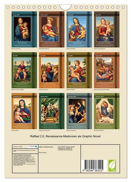 Produktbild: Raffael 2.0, Renaissance-Madonnen als Graphic Novel (Wandkalender 2027 DIN A4 hoch), CALVENDO Monatskalender
