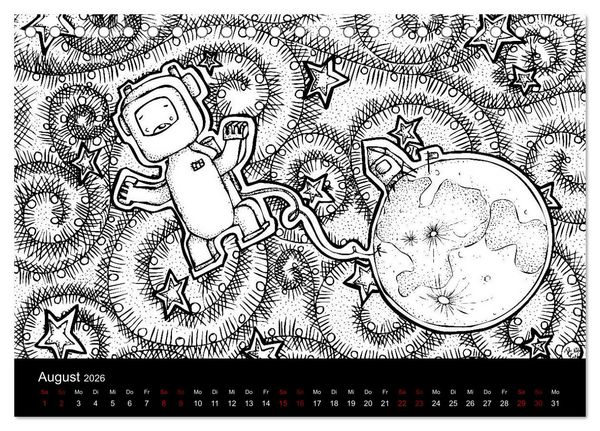 Produktbild: Bezaubernde Mini-Monster - Ein Ausmal-Kalender (Tischkalender 2026 DIN A5 quer), CALVENDO Monatskalender