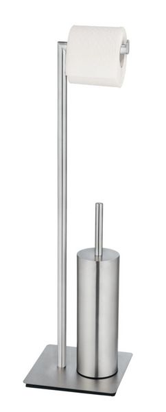 Produktbild: Stand WC-Garnitur Mod. Recco Edelstahl satiniert, WC-B&uuml;rste mit Silikon-B&uuml;rstenkopf