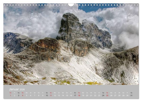 Produktbild: Giganten der Dolomiten - Die Dreitausender (Wandkalender 2026 DIN A3 quer), CALVENDO Monatskalender