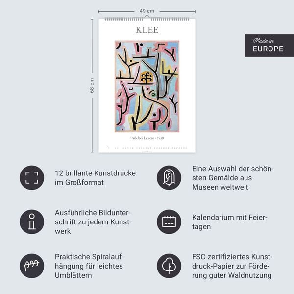 Produktbild: Poster Art Kalender 2027 - Monet Van Gogh Matisse Klee
