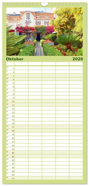 Produktbild: Familienplaner 2026 - Mediterraner Seelenfrieden mit 5 Spalten (Wandkalender, 21 x 45 cm) CALVENDO