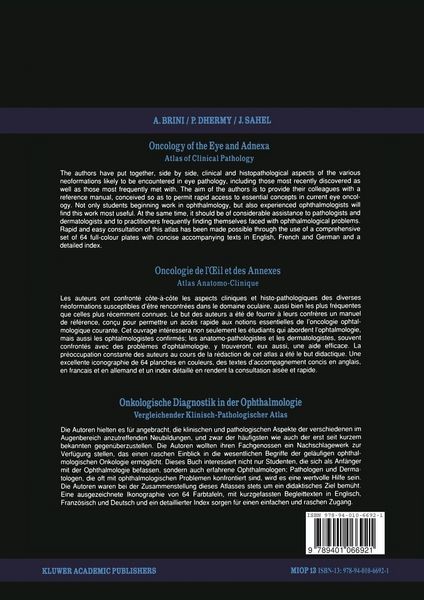 Produktbild: Oncology of the Eye and Adnexa / Oncologie de l&rsquo;&OElig;il et des Annexes / Onkologische Diagnostik in der Ophthalmologie