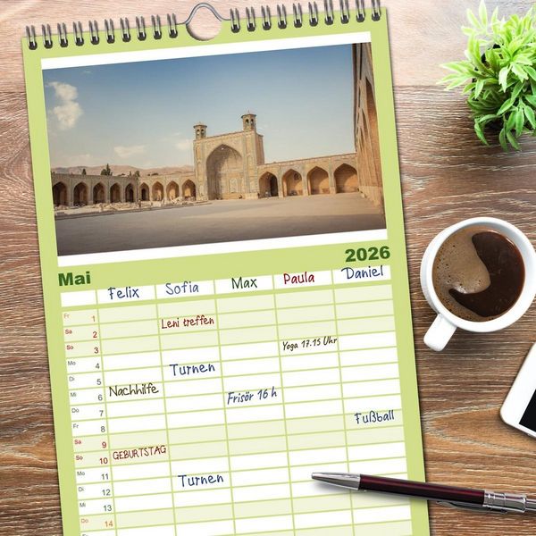 Produktbild: Familienplaner 2026 - Persische Kultur Irans mit 5 Spalten (Wandkalender, 21 x 45 cm) CALVENDO