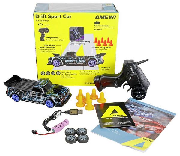 Produktbild: Amewi RC-Modell Blau 1:24 RC Modellauto Elektro Drift Allradantrieb (4WD) RtR 2,4GHz
