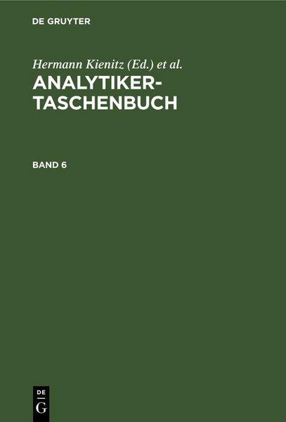 Produktbild: Analytiker-Taschenbuch. Band 6