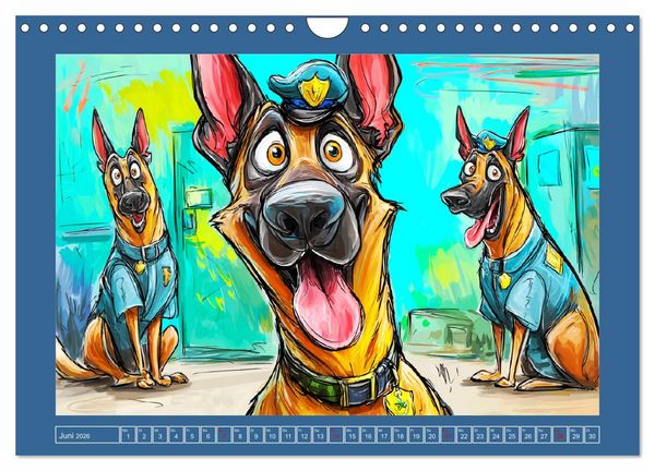 Produktbild: Malinois Fun. Lustige Cartoons vom Diensthund des Jahres! (Wandkalender 2026 DIN A4 quer), CALVENDO Monatskalender