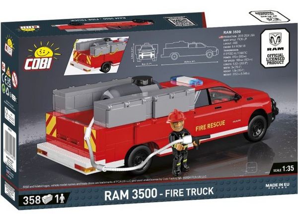 Produktbild: COBI 24612 - Fire Truck, Feuerwehrauto, Ma&szlig;stab 1:35, Bausatz, 358 Teile+1 Figur