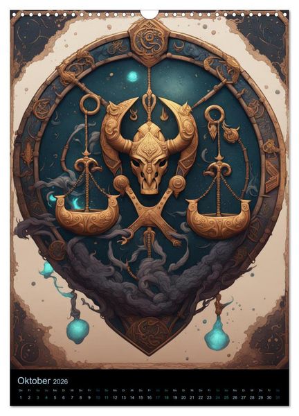 Produktbild: Sternzeichen Nordische Mythology (Wandkalender 2026 DIN A3 hoch), CALVENDO Monatskalender