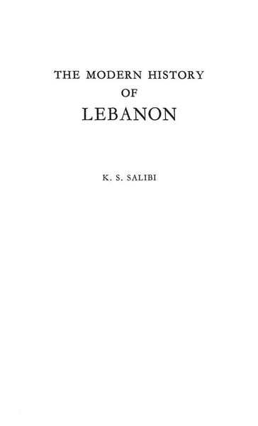 Produktbild: The Modern History of Lebanon.