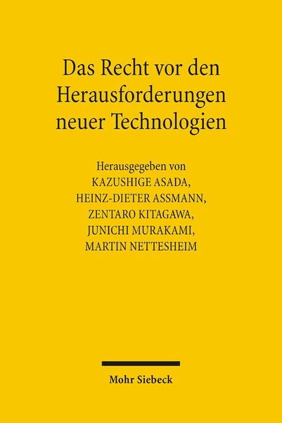 Produktbild: Das Recht vor den Herausforderungen neuer Technologien
