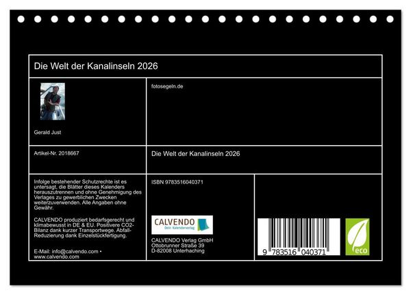Produktbild: Die Welt der Kanalinseln 2026 (Tischkalender 2026 DIN A5 quer), CALVENDO Monatskalender