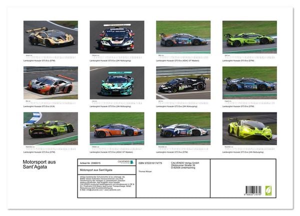 Produktbild: Motorsport aus Sant&rsquo;Agata (Wandkalender 2026 DIN A2 quer), CALVENDO Monatskalender