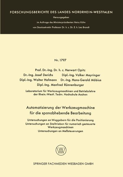 Produktbild: Automatisierung der Werkzeugmaschine f&uuml;r die spanabhebende Bearbeitung