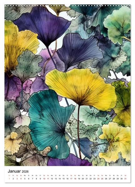 Produktbild: Ginkgo Biloba Sch&ouml;nheit (hochwertiger Premium Wandkalender 2026 DIN A2 hoch), Kunstdruck in Hochglanz