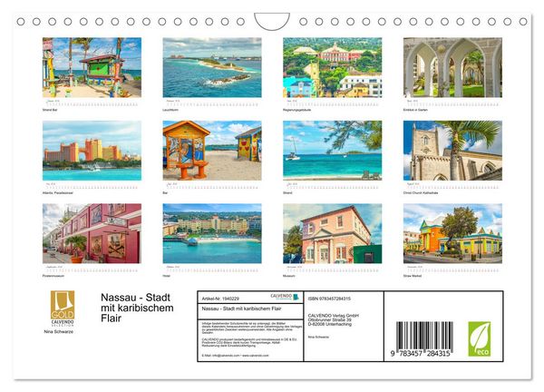 Produktbild: Nassau - Stadt mit karibischem Flair (Wandkalender 2026 DIN A4 quer), CALVENDO Monatskalender