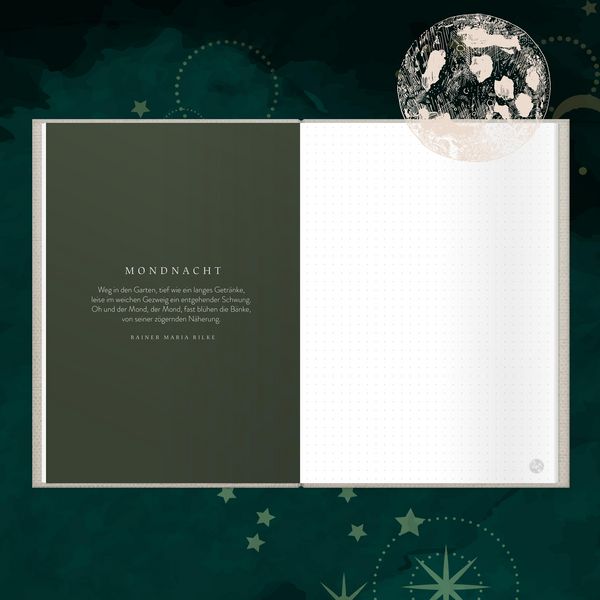 Produktbild: Mondjournal | Inspirierendes Wissen &uuml;ber den Mond | die Heilkraft des Schreibens | Anleitung f&uuml;r ein Schreibritual zu Neu- und Vollmond |Vergebung und Dankbarkeit | Gleichgewicht und Erf&uuml;llung finden
