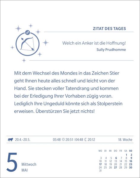 Produktbild: Sch&uuml;tze Sternzeichenkalender 2027 - Tagesabrei&szlig;kalender - Ihr Horoskop f&uuml;r jeden Tag