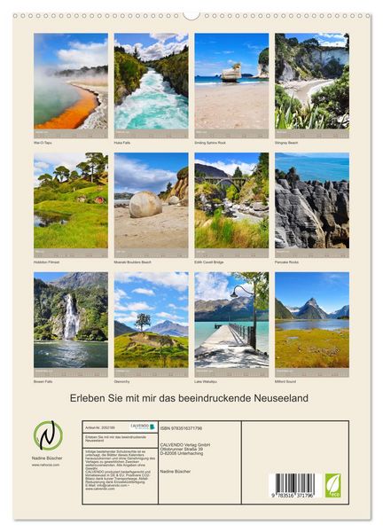 Produktbild: Erleben Sie mit mir das beeindruckende Neuseeland (hochwertiger Premium Wandkalender 2026 DIN A2 hoch), Kunstdruck in Hochglanz