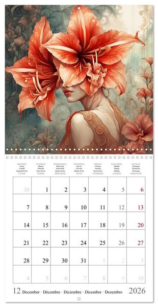Produktbild: Beaut&eacute;s florales (Calendrier mural carr&eacute; 2026 30x30 cm) Calendrier double avec une page pour vos prises de notes