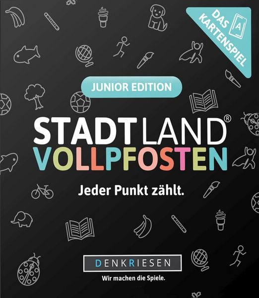 DENKRIESEN - Stadt Land Vollpfosten® – Il gioco di carte – 70/80/90 Edition – 'früher war alles bess.' | Regalo | Gioco da viaggio | 200 categorie | a partire da 8 anni | 3-6 giocatori | Party | City