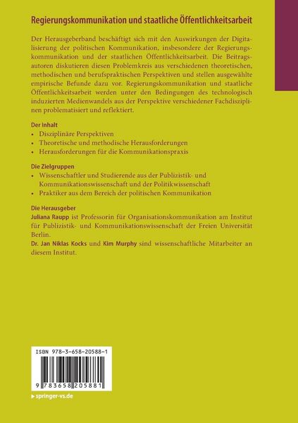 Produktbild: Regierungskommunikation und staatliche &Ouml;ffentlichkeitsarbeit