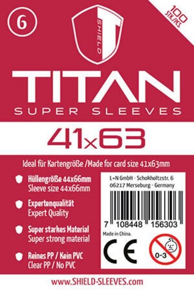 Shield Titan 6: Kartenhüllen für Karten bis 41 × 63 mm