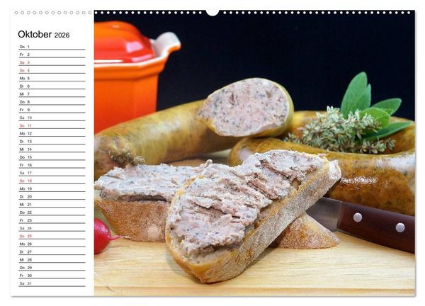 Produktbild: Brotzeit. Herzhaft und beliebt (hochwertiger Premium Wandkalender 2026 DIN A2 quer), Kunstdruck in Hochglanz