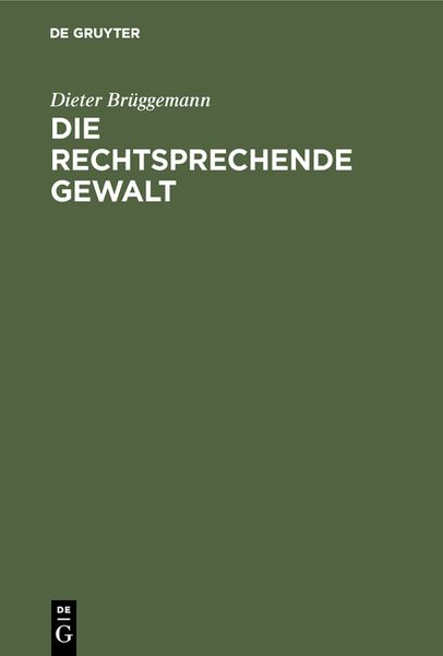Produktbild: Die rechtsprechende Gewalt