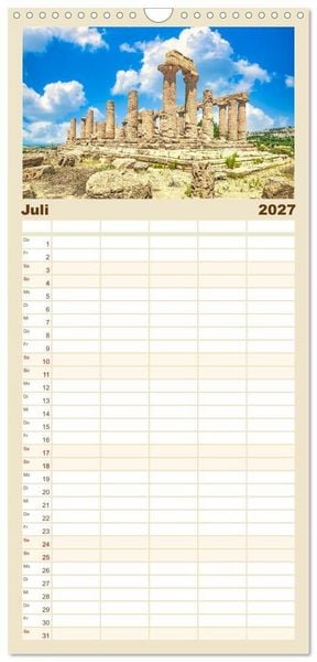 Produktbild: Familienplaner 2027 - Magna Graecia - Griechische antike St&auml;tten in S&uuml;ditalien mit 5 Spalten (Wandkalender, 21 x 45 cm) CALVENDO
