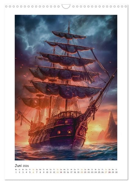 Produktbild: Piratenschiffe (Wandkalender 2026 DIN A3 hoch), CALVENDO Monatskalender
