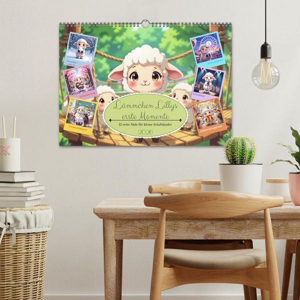 Produktbild: L&auml;mmchen Lillys erste Momente (Wandkalender 2026 DIN A3 quer), CALVENDO Monatskalender