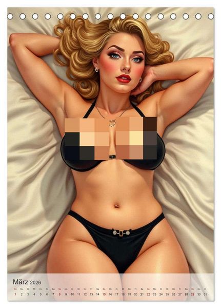 Produktbild: Pin-up Girls - Frech, Freiz&uuml;gig und Verf&uuml;hrerisch (Tischkalender 2026 DIN A5 hoch), CALVENDO Monatskalender