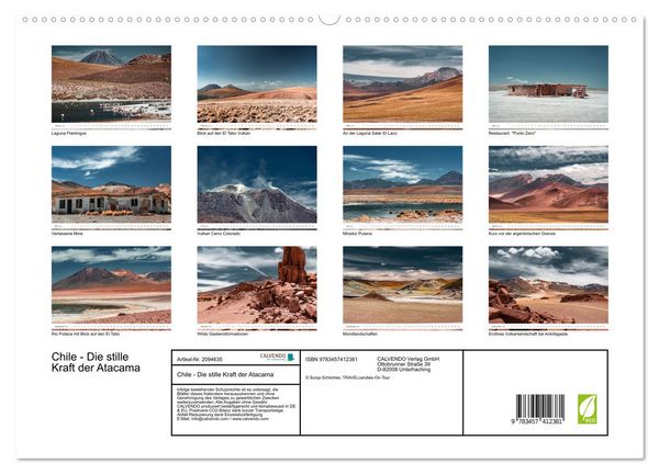 Produktbild: Chile - Die stille Kraft der Atacama (hochwertiger Premium Wandkalender 2026 DIN A2 quer), Kunstdruck in Hochglanz