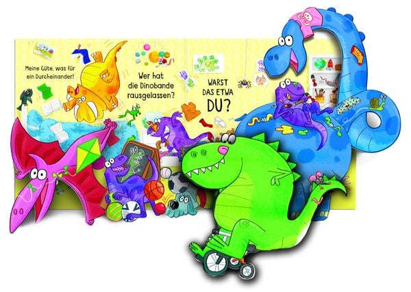 Produktbild: Mein verr&uuml;cktes Pop-up-Klappenbuch: Achtung, Dinobande!