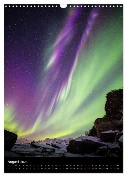 Produktbild: Polarlichtkalender (Wandkalender 2026 DIN A3 hoch), CALVENDO Monatskalender