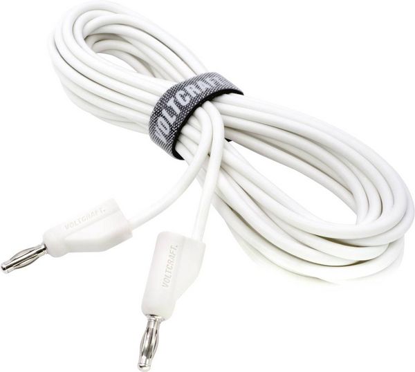 Produktbild: VOLTCRAFT MSB-300 Messleitung Lamellenstecker 4mm Silikon 5.00m Wei&szlig; 1St.