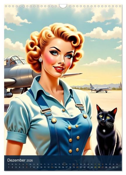 Produktbild: Fr&auml;ulein Fantasie und die schwarze Katze (Wandkalender 2026 DIN A3 hoch), CALVENDO Monatskalender