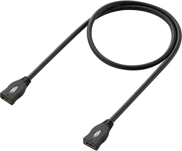 SpeaKa Professional HDMI Verlängerungskabel HDMI-A Buchse, HDMI-A Buchse 1.00m Schwarz SP-1793612 4K UHD, Audio Return C