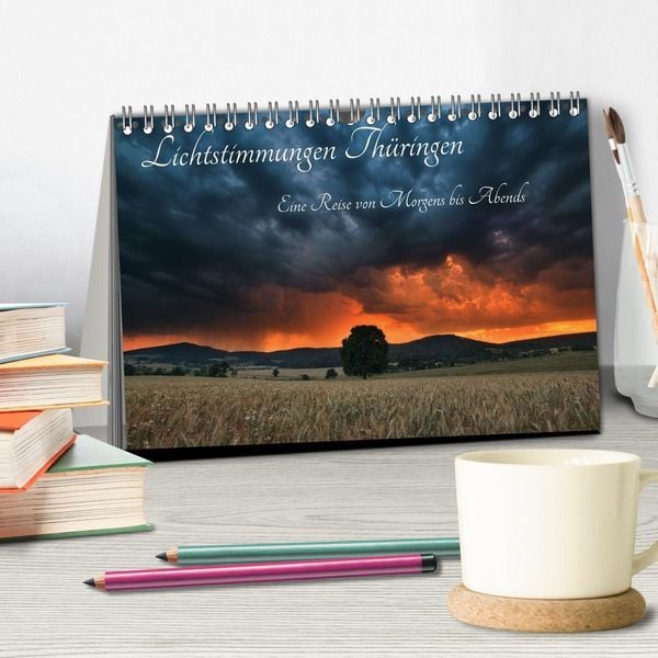 Produktbild: Lichtstimmungen Th&uuml;ringen - Eine Reise von Morgens bis Abends (Tischkalender 2026 DIN A5 quer), CALVENDO Monatskalender