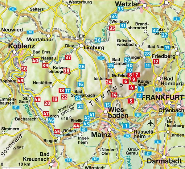Produktbild: ROTHER Wanderf&uuml;hrer Taunus. 50 Touren&nbsp;im Bergland zwischen Lahn, Rhein und Main