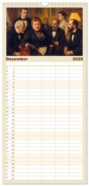 Produktbild: Familienplaner 2026 - Theodor Fontane mit 5 Spalten (Wandkalender, 21 x 45 cm) CALVENDO