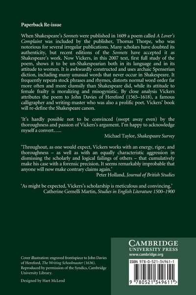 Produktbild: Shakespeare, 'a Lover's Complaint', and John Davies of Hereford