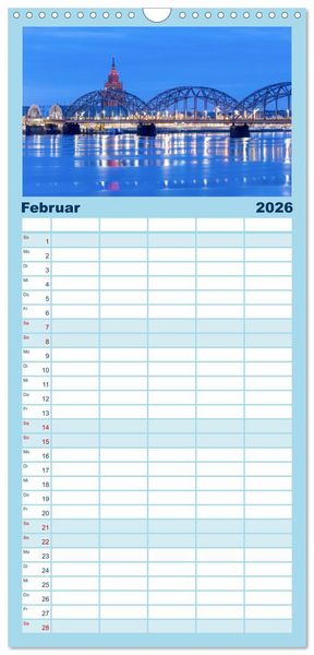 Produktbild: Familienplaner 2026 - Riga - Paris des Ostens mit 5 Spalten (Wandkalender, 21 x 45 cm) CALVENDO