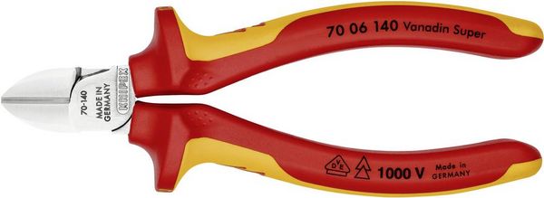Produktbild: Knipex 70 06 140 VDE Seitenschneider mit Facette 140 mm